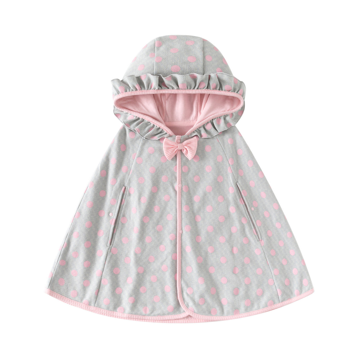 Sweet Polka Dot Cotton Baby Girl Hooded Cape