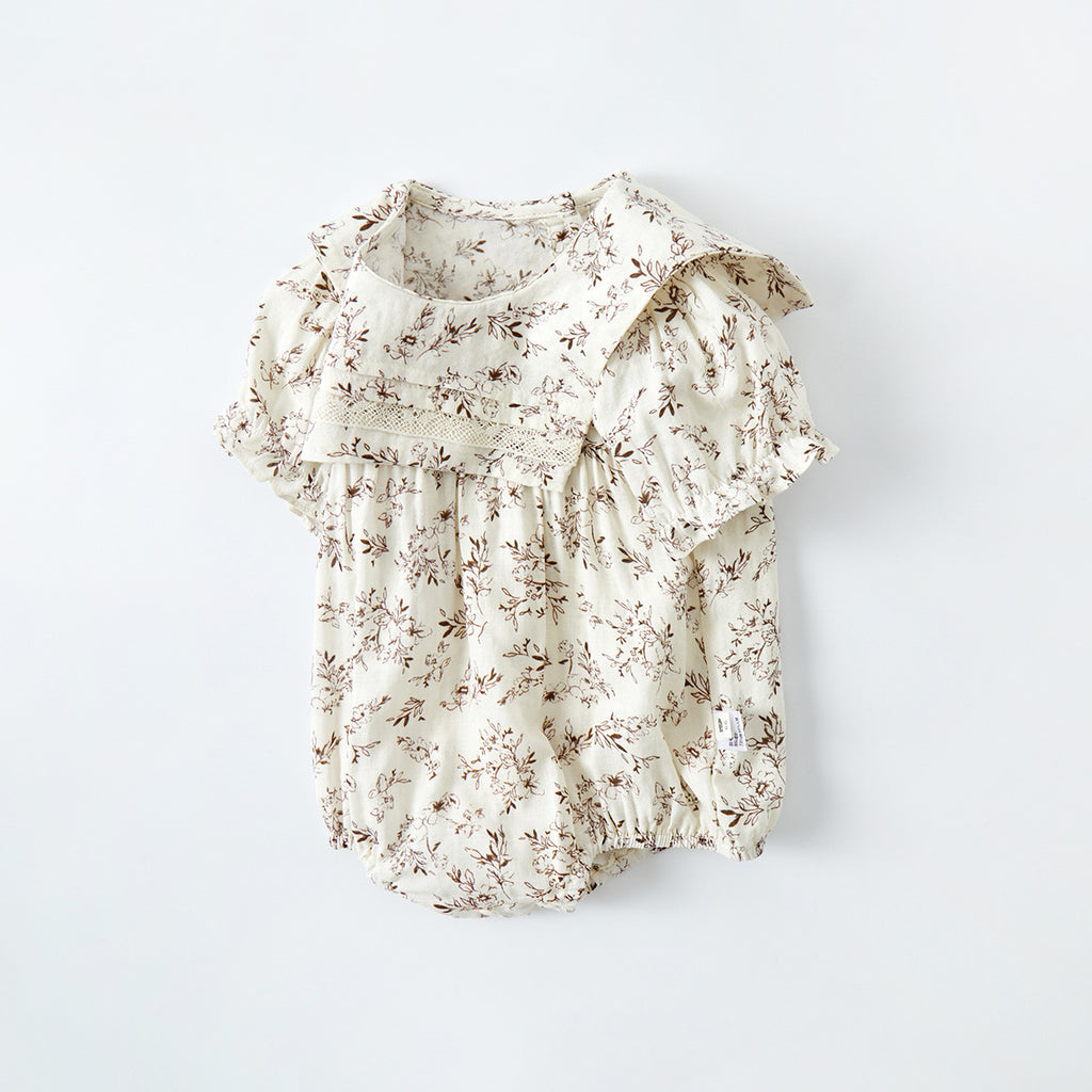 Infant Floral Romper Baby Girl Lightweight Cotton Summer Onesie