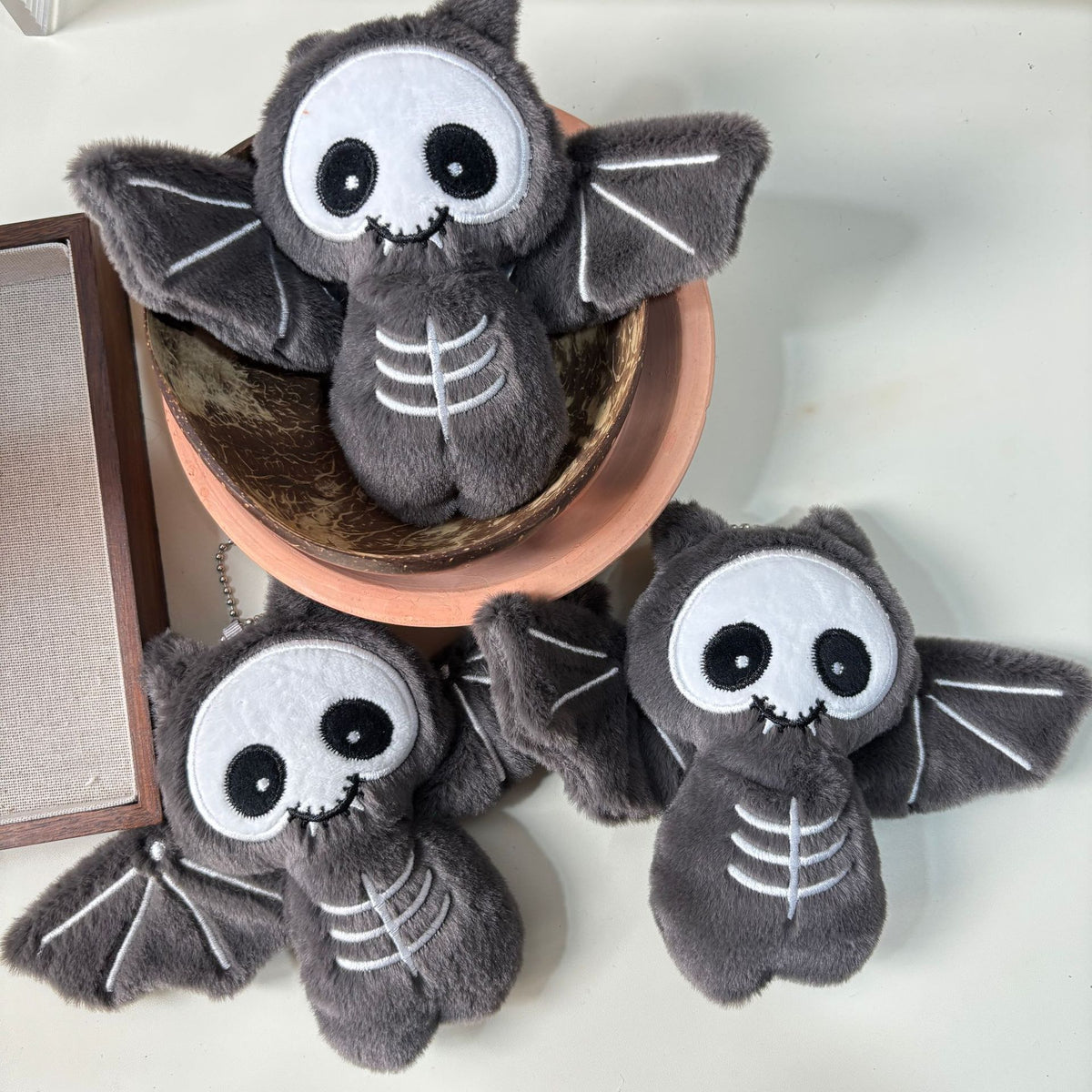 Halloween Cute Devil Bat Plush Keychain Pendant