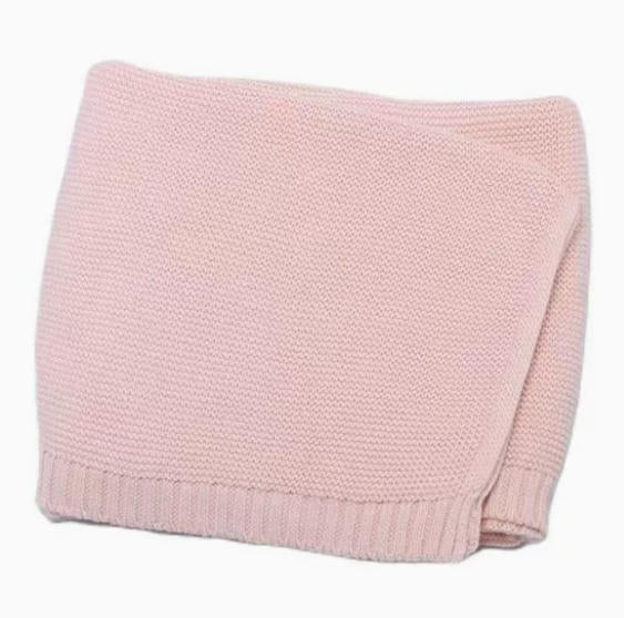 Personalized Knitted Baby Blanket with Embroidered Name & Bear