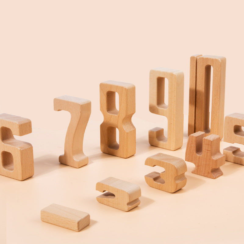 Montessori Wooden Number Building Blocks for Kids