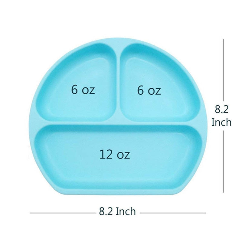 Silicone Suction Divided Baby Plate – Smile Face Toddler Feeding Plate