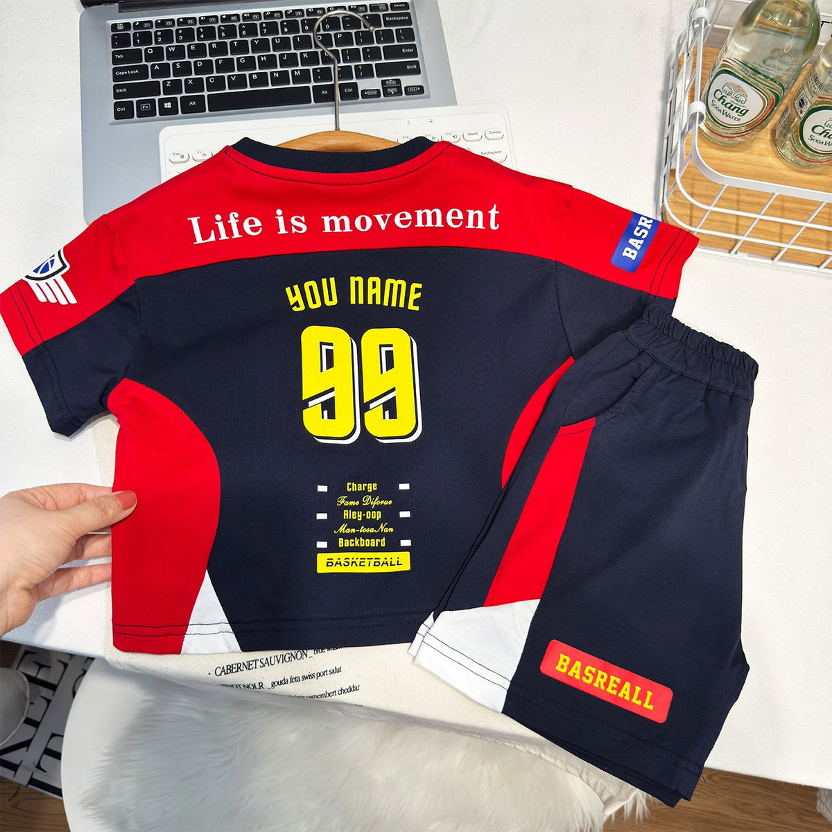 Boy's Motorcycle Style Short Sleeve Two-Piece Outfit Set