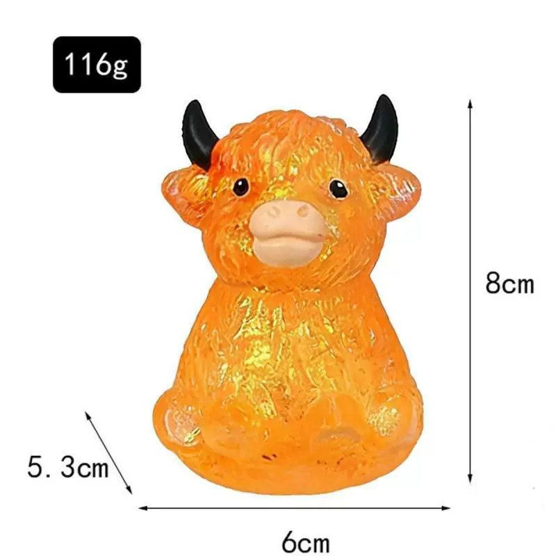 Glitter Highland Cow Sensory Squishy Toy