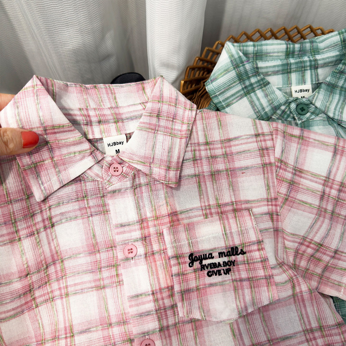 Boys' Lightweight Plaid Shirt & Shorts Two-Piece Outfit