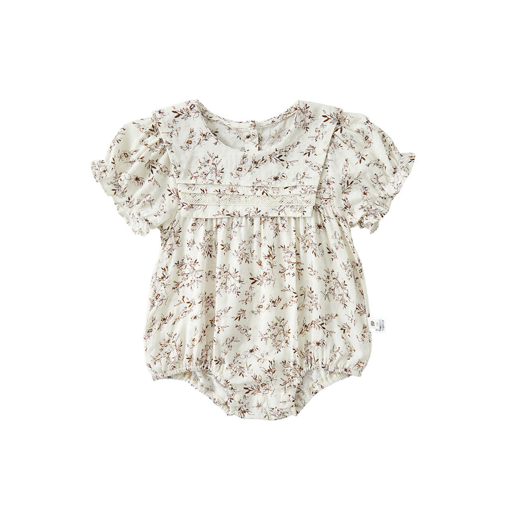 Infant Floral Romper Baby Girl Lightweight Cotton Summer Onesie