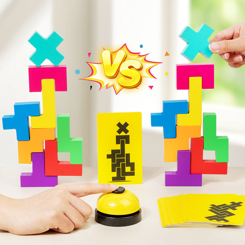 Wooden Russian Building Blocks Puzzle Game for Kids