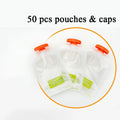 Baby Food & Liquid Storage Pouches with Caps – 50 Pack
