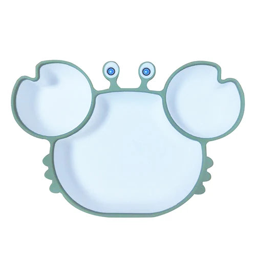 Crab-Shaped Silicone Suction Baby Plate