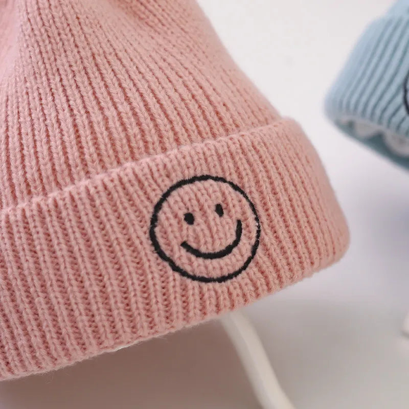 Cartoon Smiley Knitted Baby & Kids Hat