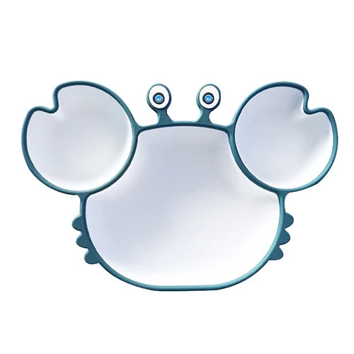 Crab-Shaped Silicone Suction Baby Plate