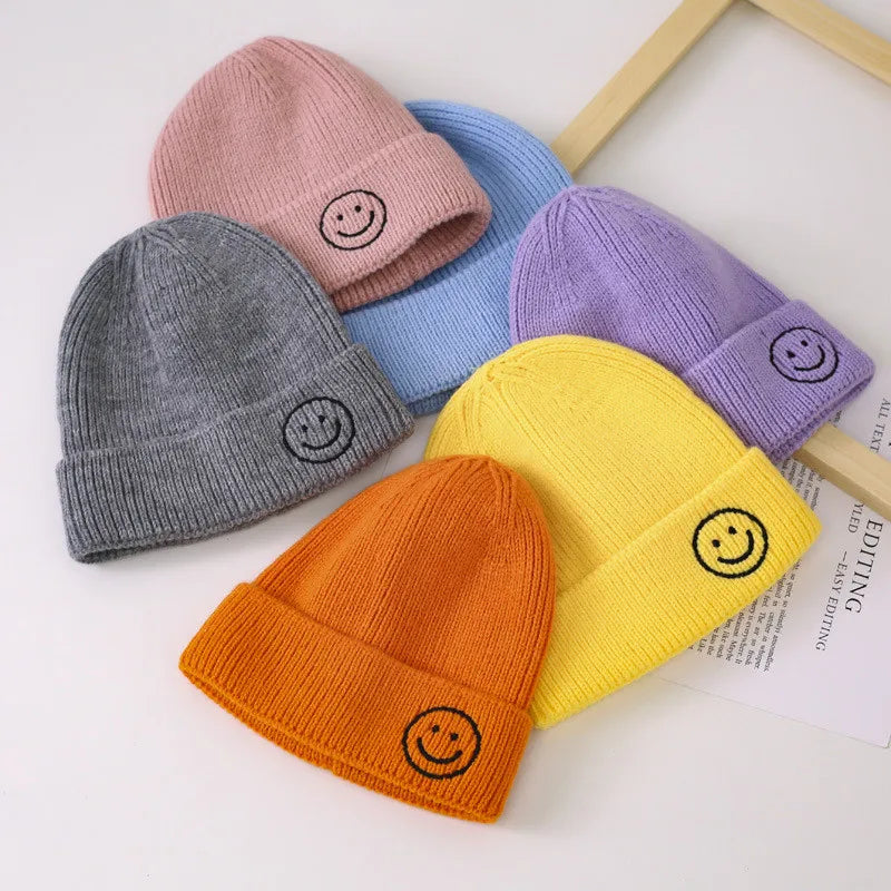 Cartoon Smiley Knitted Baby & Kids Hat