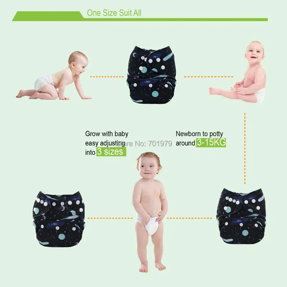 ALVABABY Adjustable Reusable Cloth Diaper