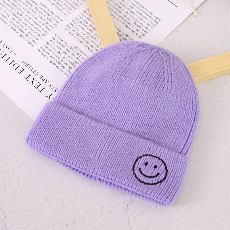 Cartoon Smiley Knitted Baby & Kids Hat