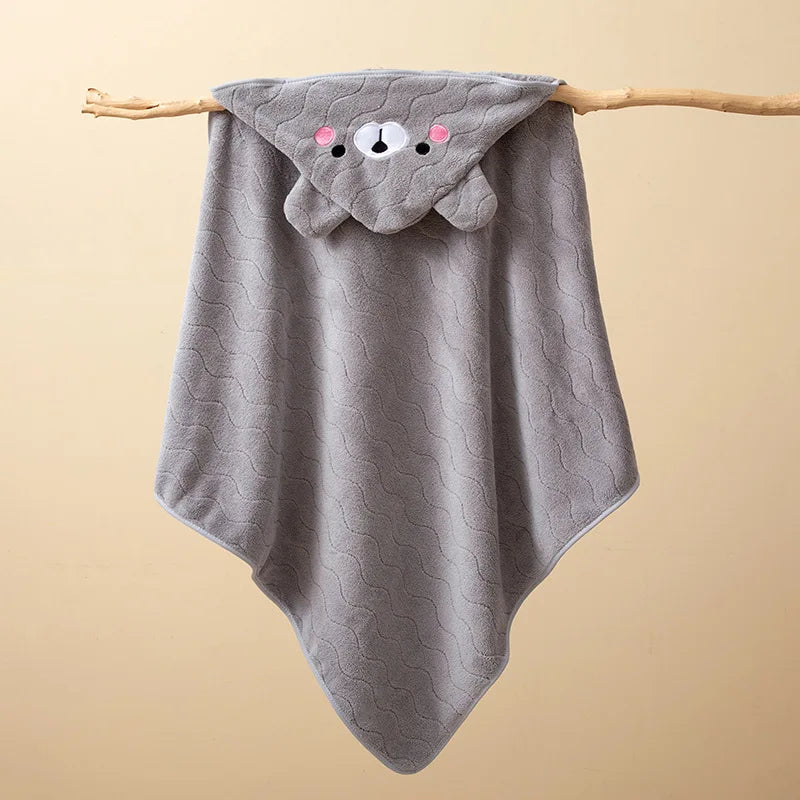 Hooded Baby Bath Towel & Coral Fleece Blanket