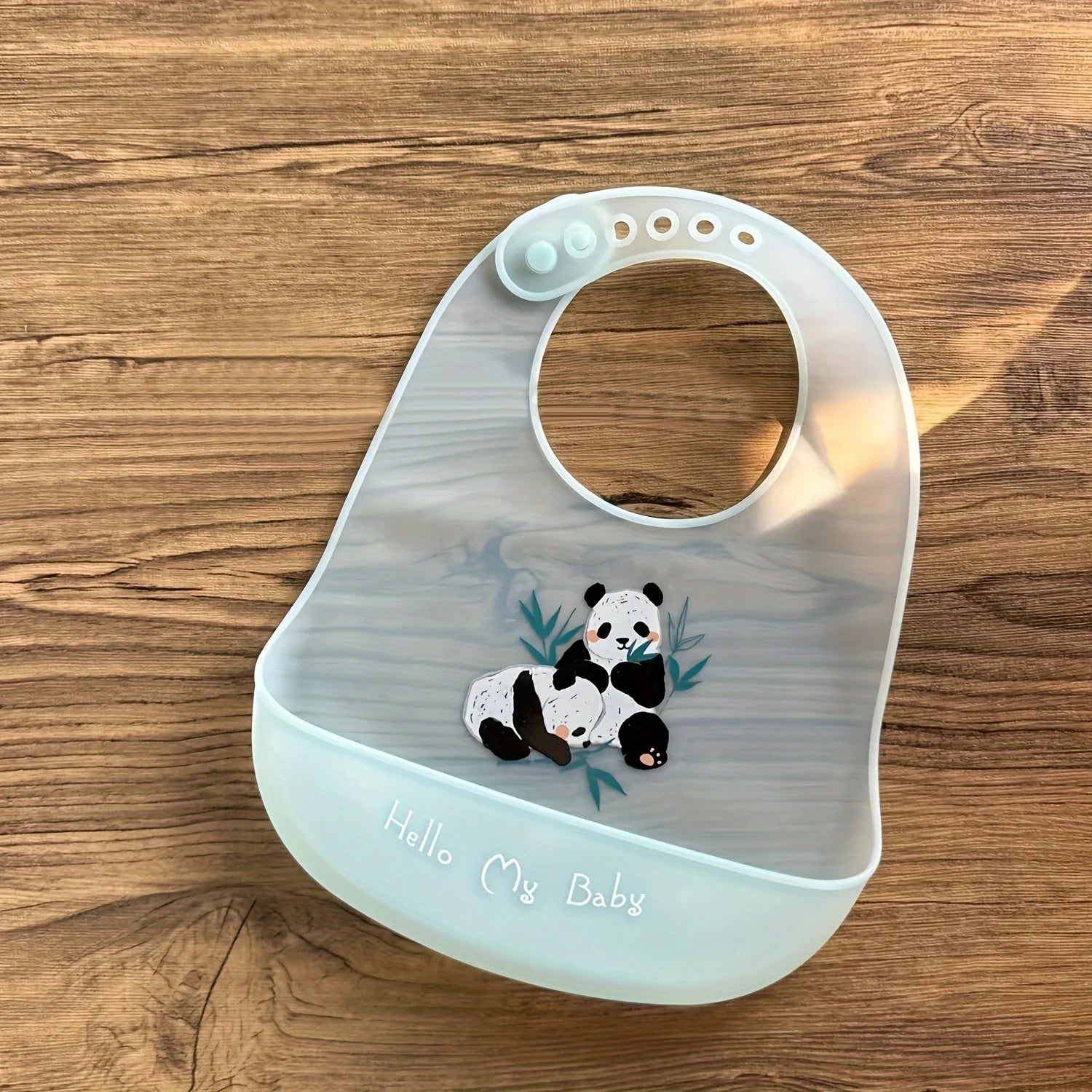 Waterproof Adjustable Silicone Baby Bib with Cartoon Animal Print