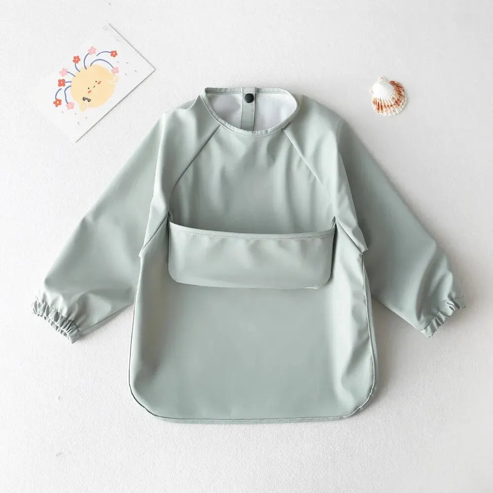 Waterproof Long Sleeve Baby & Kids Art Smock Feeding Bib Apron