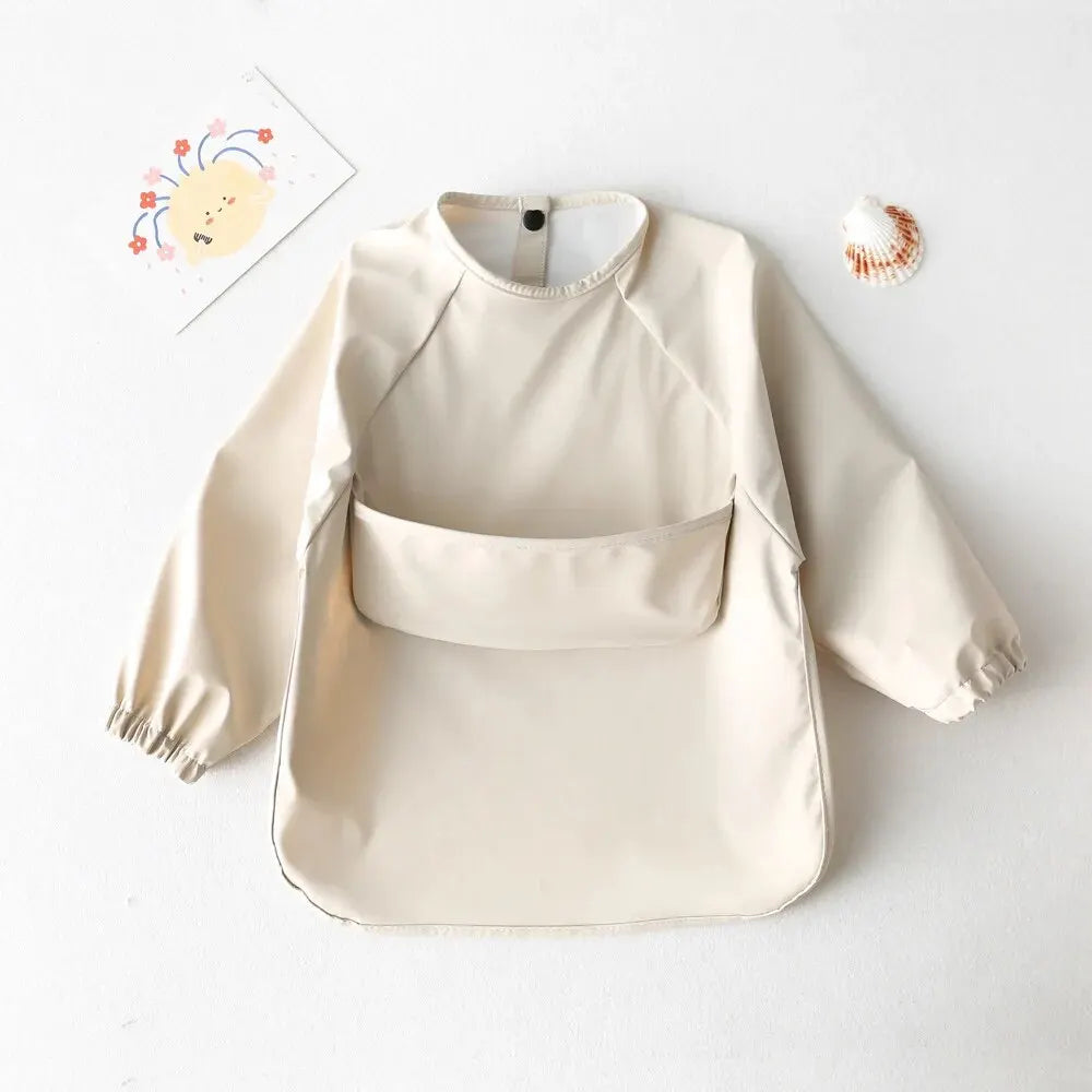 Waterproof Long Sleeve Baby & Kids Art Smock Feeding Bib Apron
