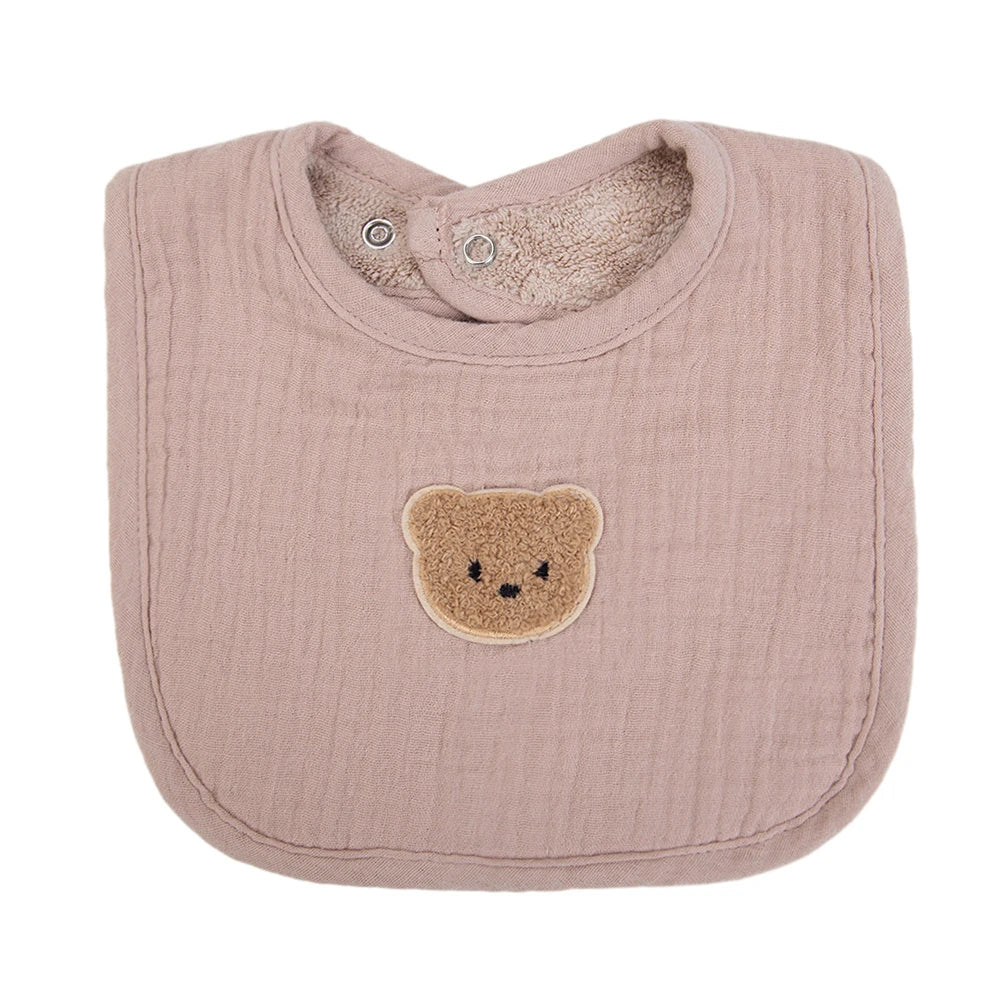 Cute Bear Muslin Cotton Baby Bandana Bib