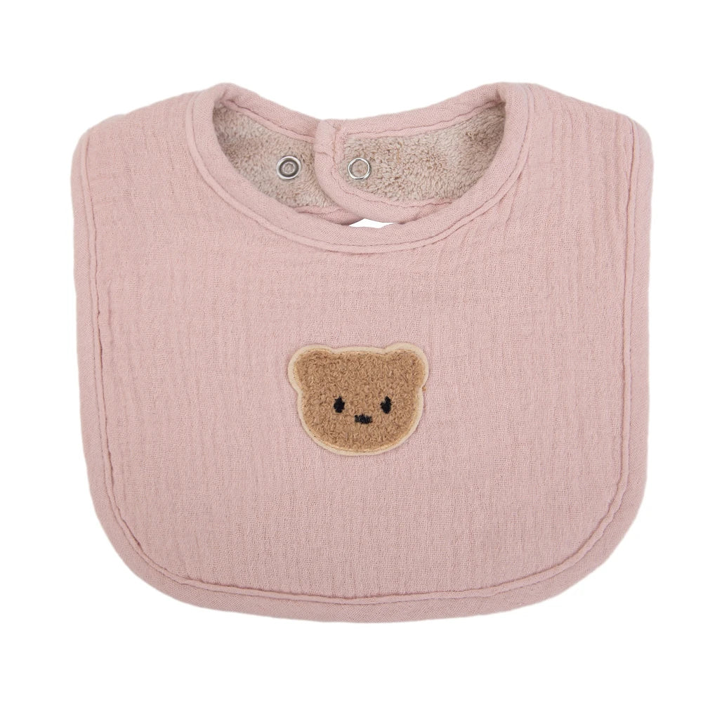 Cute Bear Muslin Cotton Baby Bandana Bib
