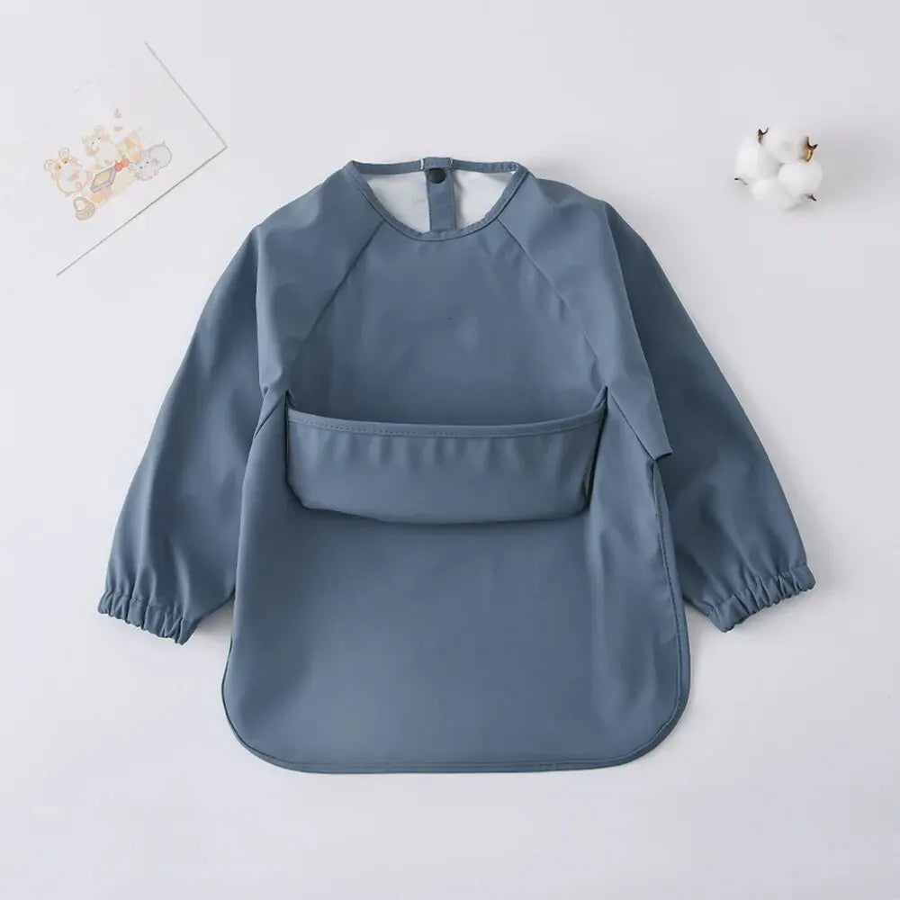 Waterproof Long Sleeve Baby & Kids Art Smock Feeding Bib Apron