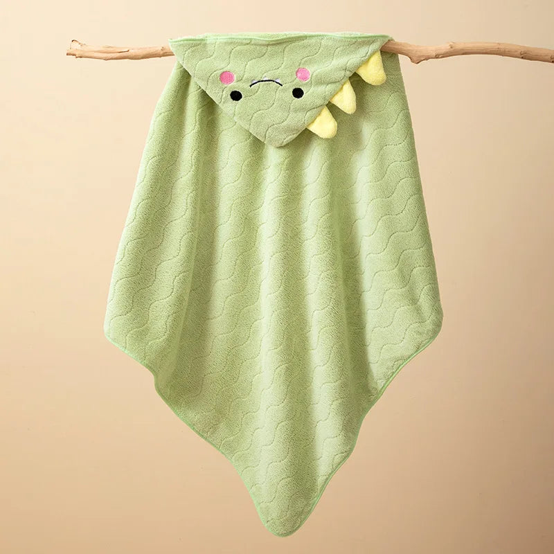 Hooded Baby Bath Towel & Coral Fleece Blanket