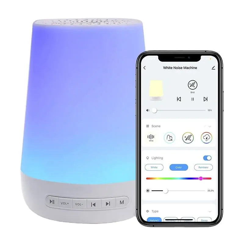 Smart White Noise Machine & Toddler Sleep Trainer with Night Light