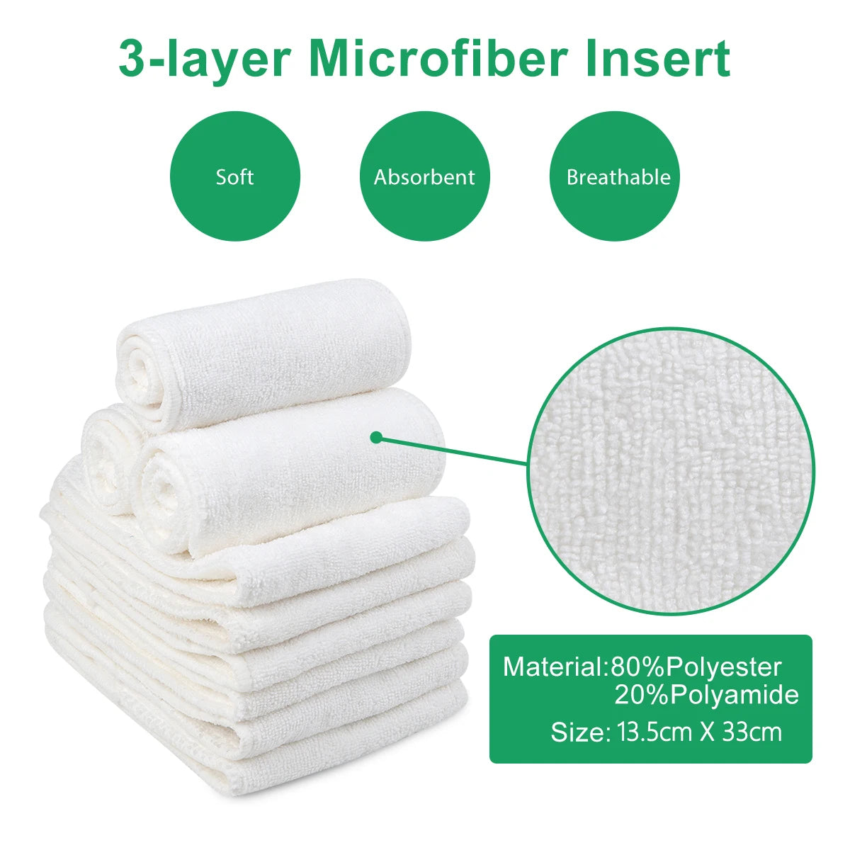 ALVABABY Reusable Adjustable Baby Cloth Diaper with Microfiber Insert