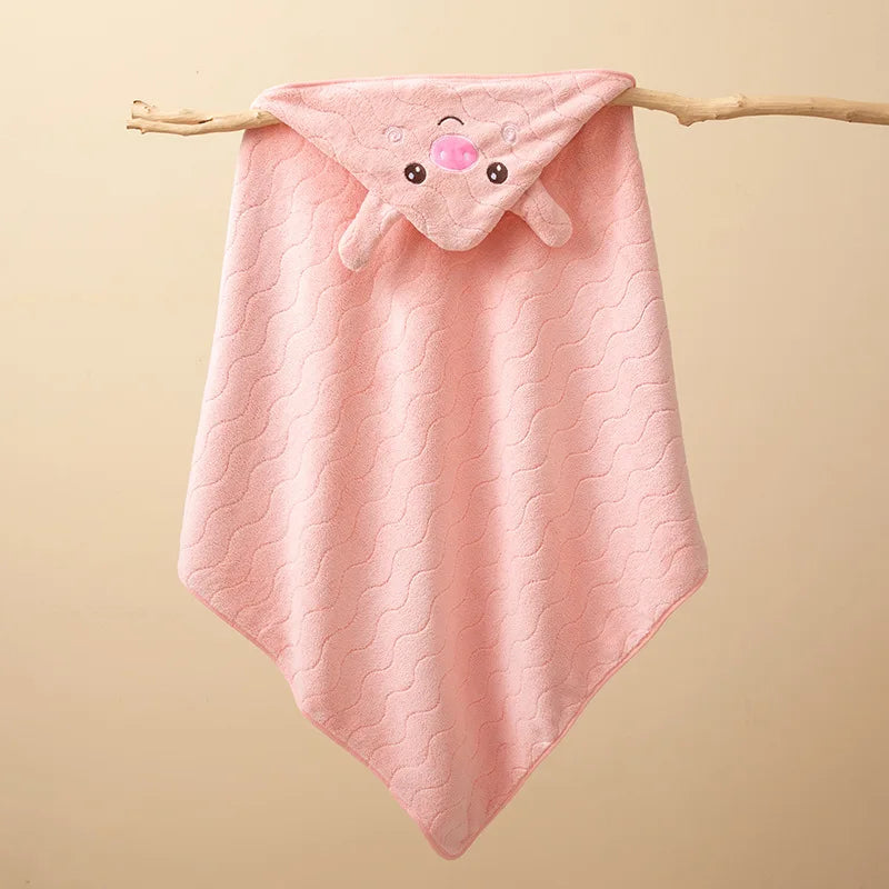 Hooded Baby Bath Towel & Coral Fleece Blanket