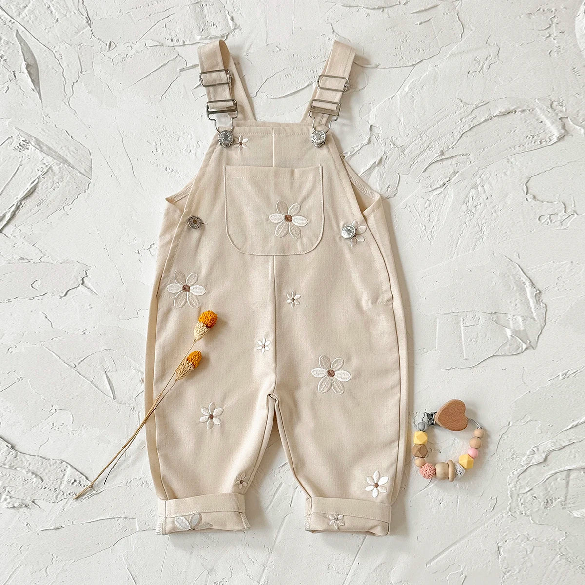 Embroidered Knitted Sleeveless Baby Romper
