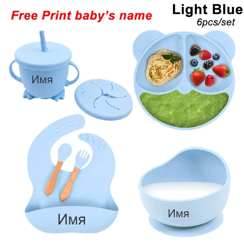 LittleBites™ Personalized 6-Piece Silicone Baby Feeding Set