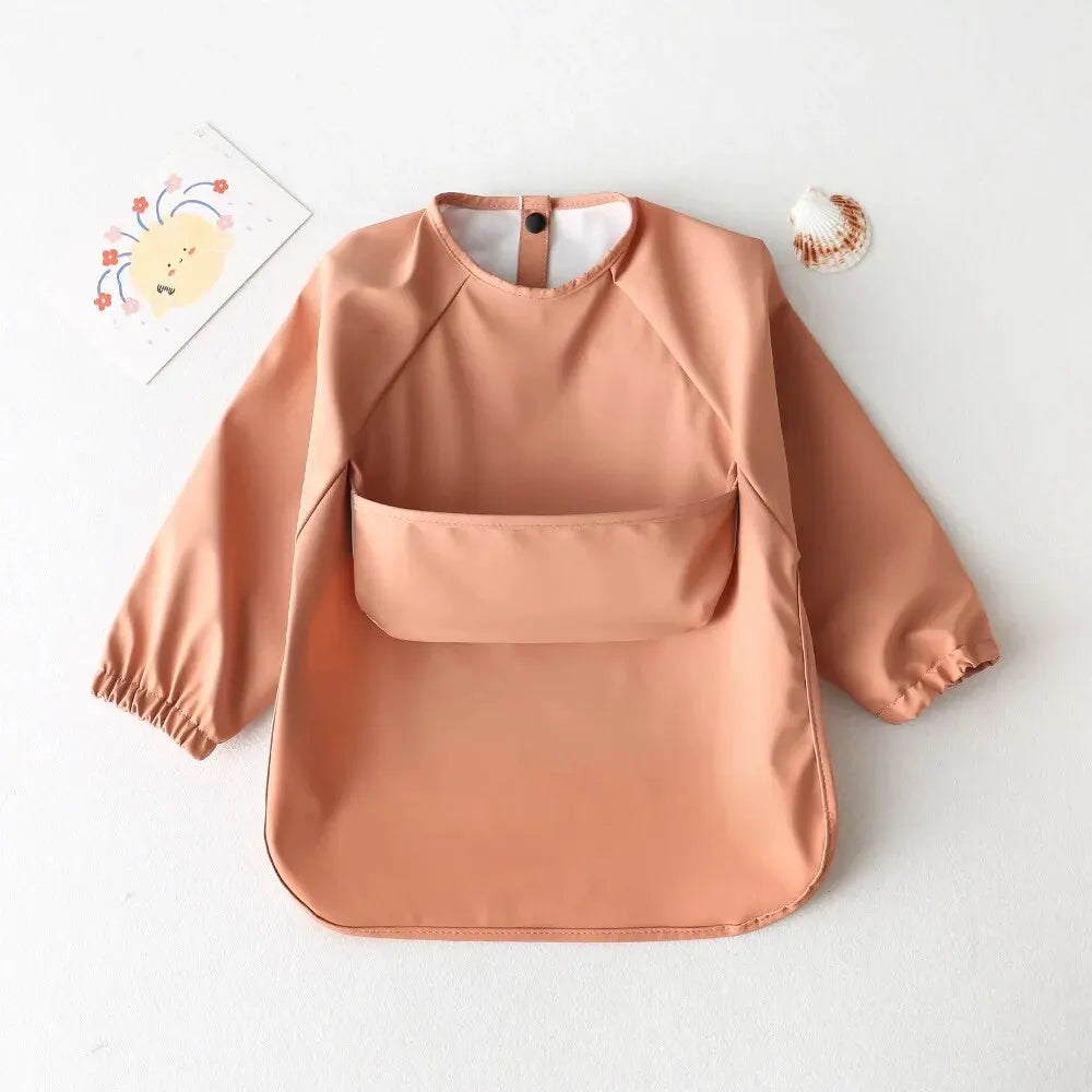 Waterproof Long Sleeve Baby & Kids Art Smock Feeding Bib Apron