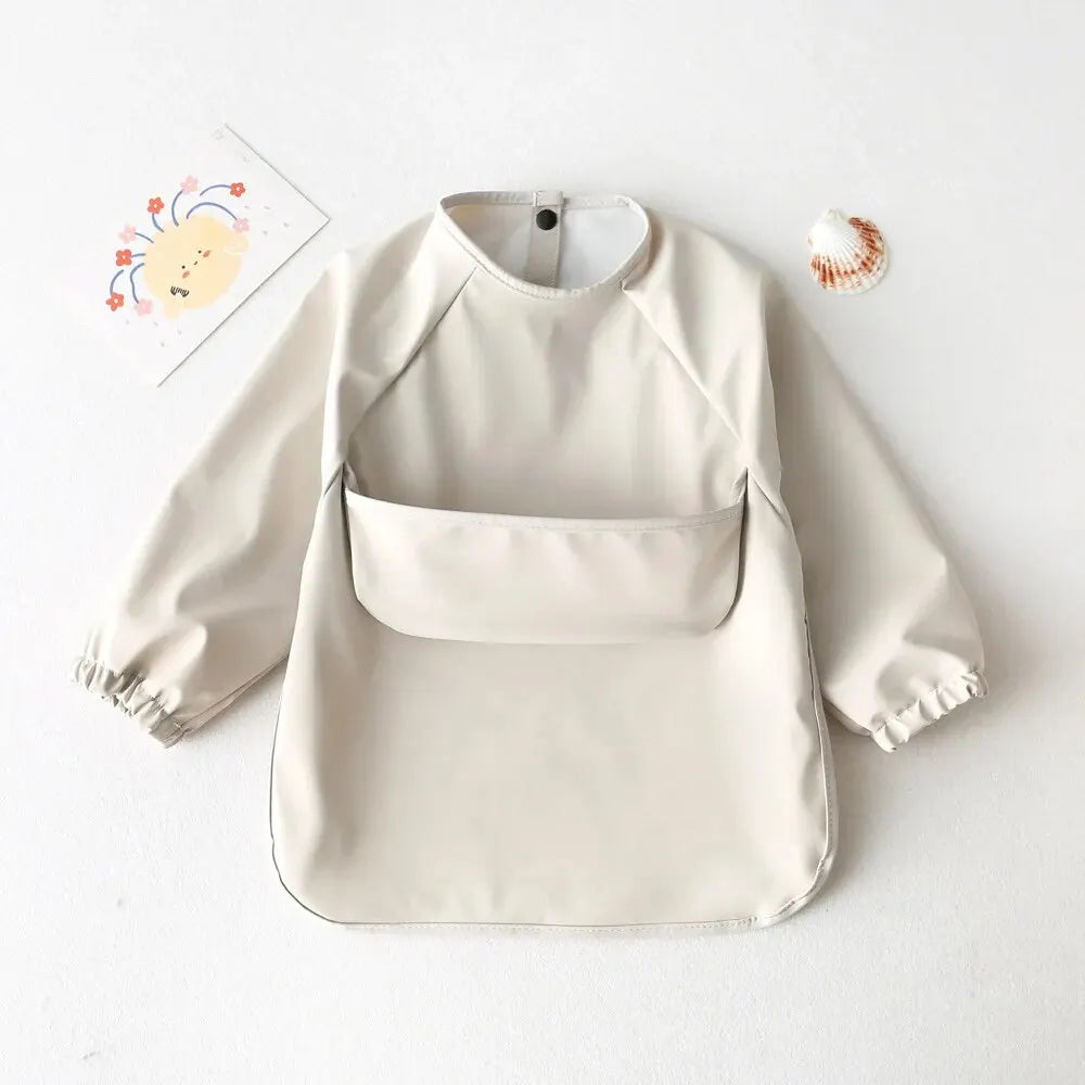 Waterproof Long Sleeve Baby & Kids Art Smock Feeding Bib Apron