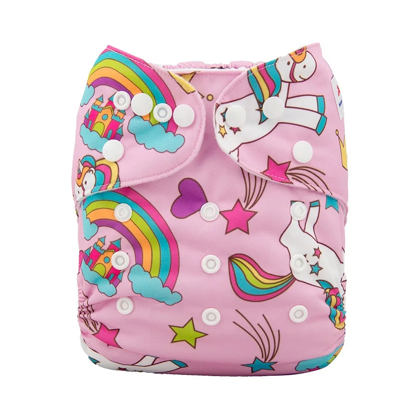 ALVABABY Reusable Adjustable Baby Cloth Diaper with Microfiber Insert