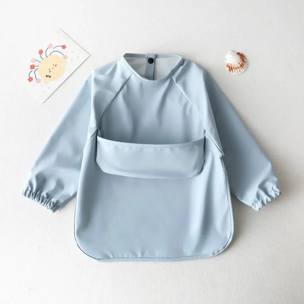 Waterproof Long Sleeve Baby & Kids Art Smock Feeding Bib Apron