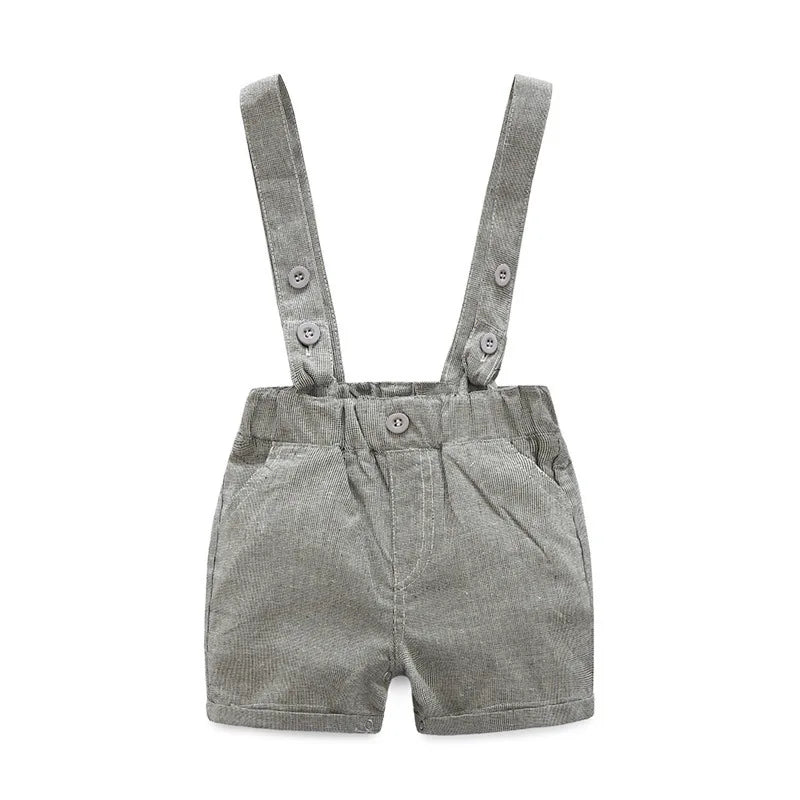 Baby Boy Gentleman Striped Romper & Bow Hat Set