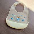 Waterproof Adjustable Silicone Baby Bib with Cartoon Animal Print