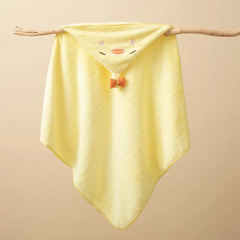 Hooded Baby Bath Towel & Coral Fleece Blanket