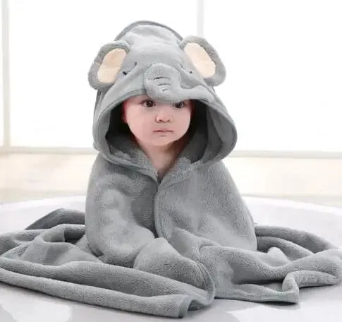 Hooded Baby Bath Towel & Coral Fleece Blanket