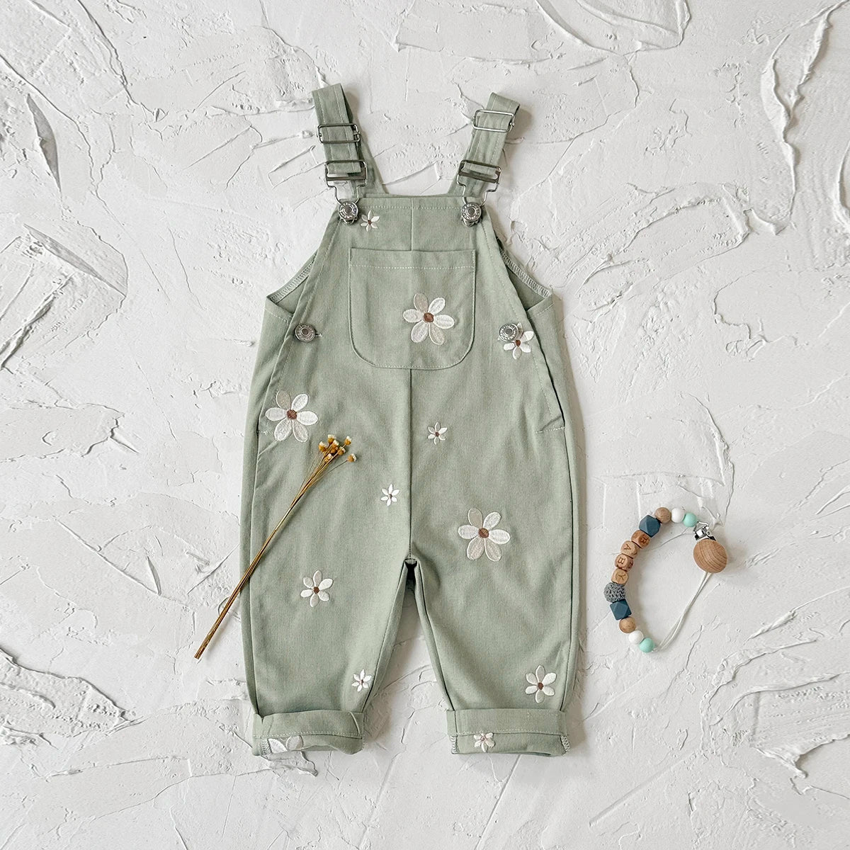 Embroidered Knitted Sleeveless Baby Romper