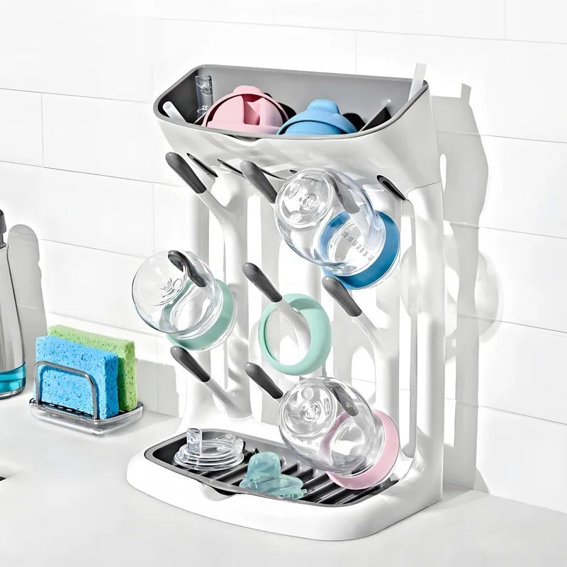 Space-Saving Vertical Baby Bottle Drying Rack