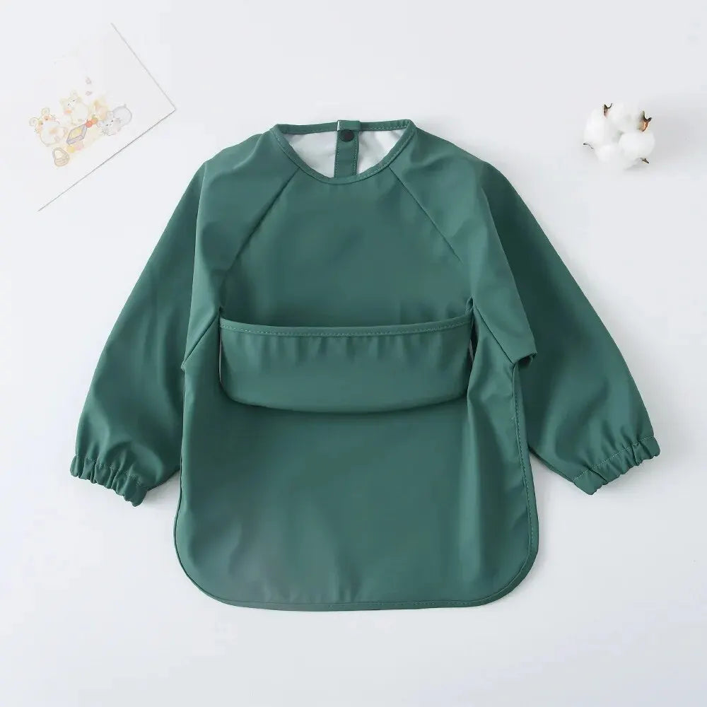 Waterproof Long Sleeve Baby & Kids Art Smock Feeding Bib Apron