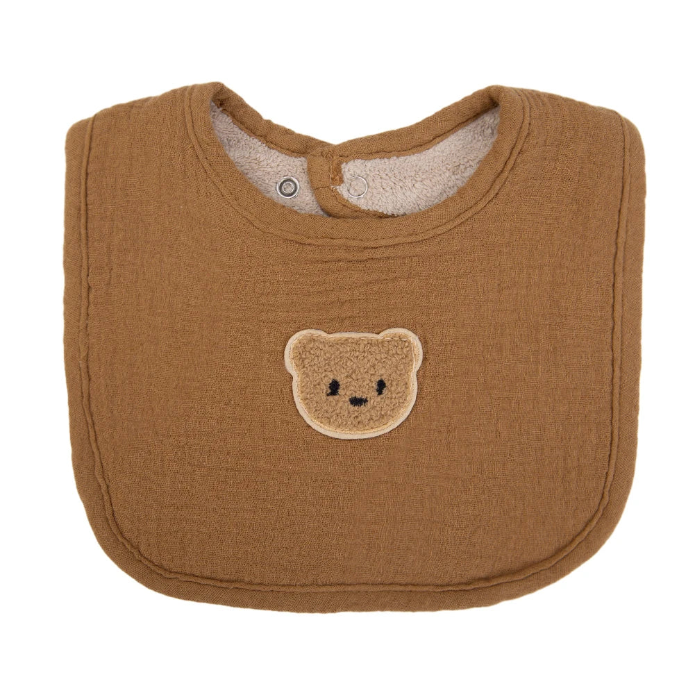 Cute Bear Muslin Cotton Baby Bandana Bib