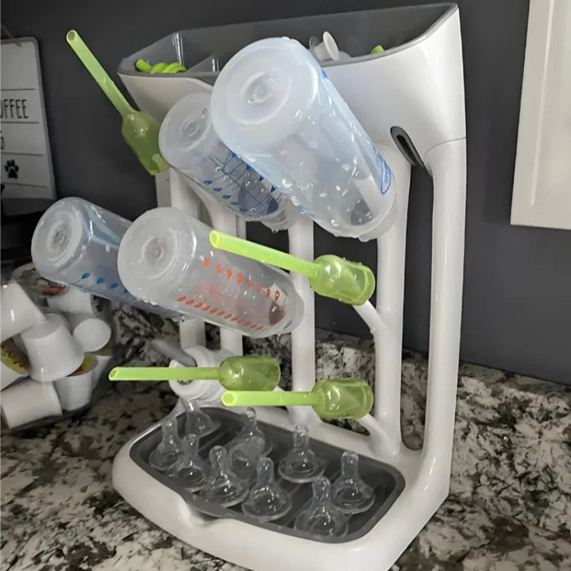 Space-Saving Vertical Baby Bottle Drying Rack