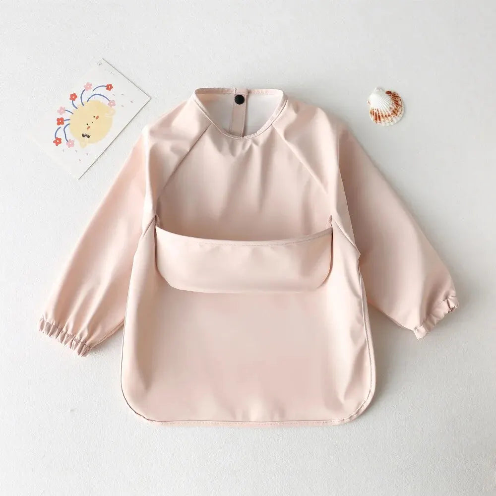 Waterproof Long Sleeve Baby & Kids Art Smock Feeding Bib Apron