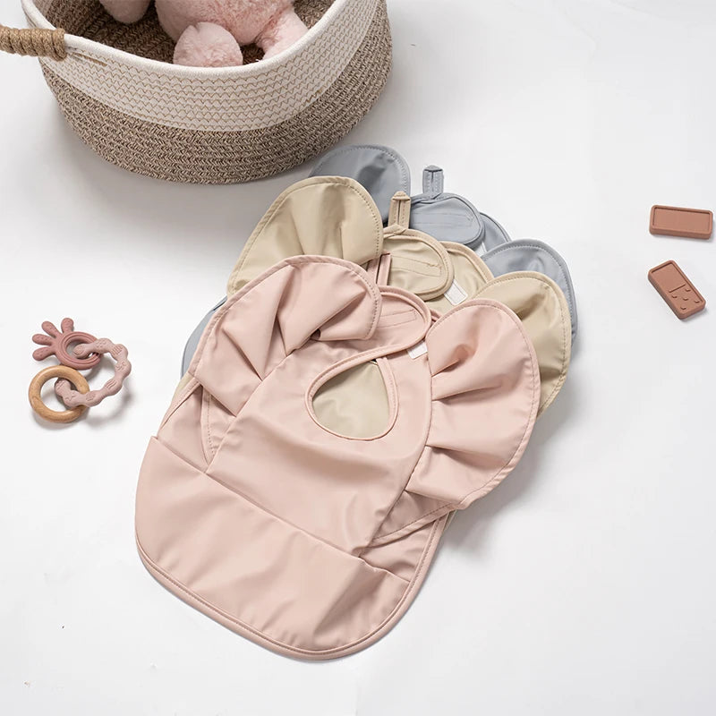 Waterproof Angel Wings Baby Feeding Bib with Food Pocket