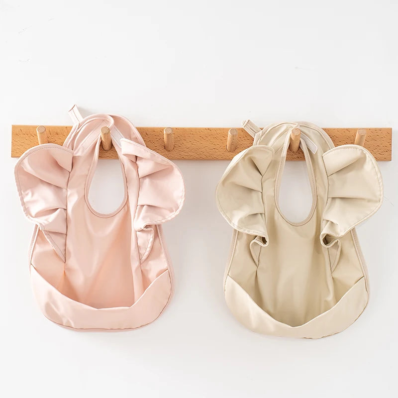 Waterproof Angel Wings Baby Feeding Bib with Food Pocket