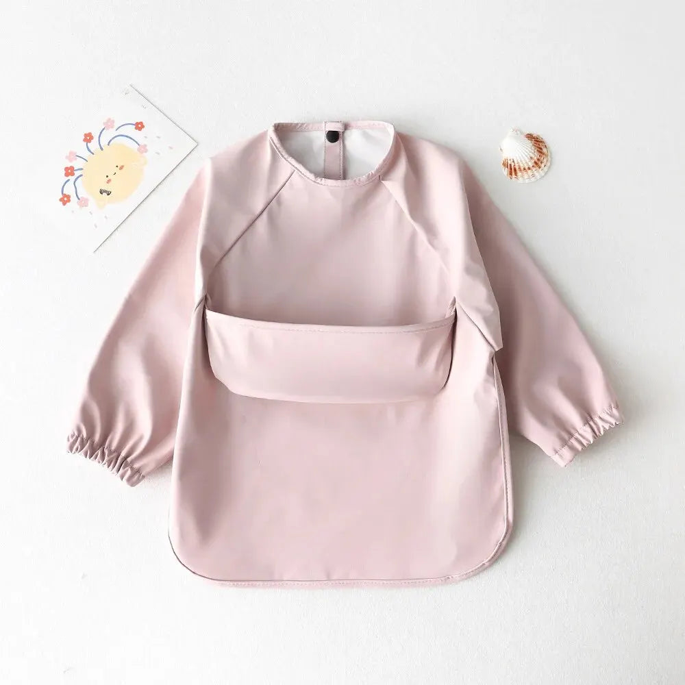 Waterproof Long Sleeve Baby & Kids Art Smock Feeding Bib Apron